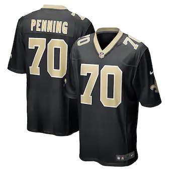 mens nike trevor penning black new orleans saints game play